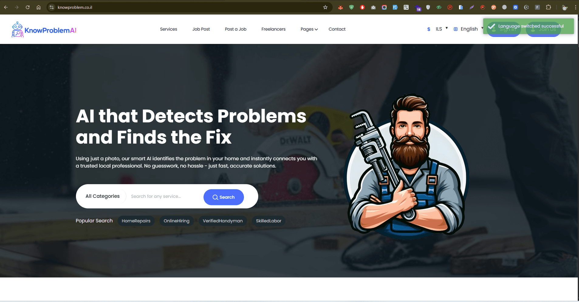 Live KnowProblem project interface